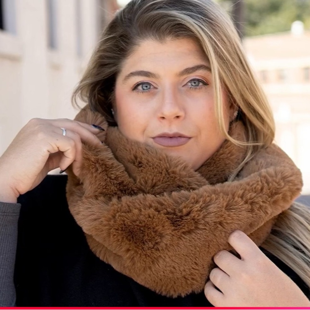 Sprigs Faux Fur Infinity Scarf